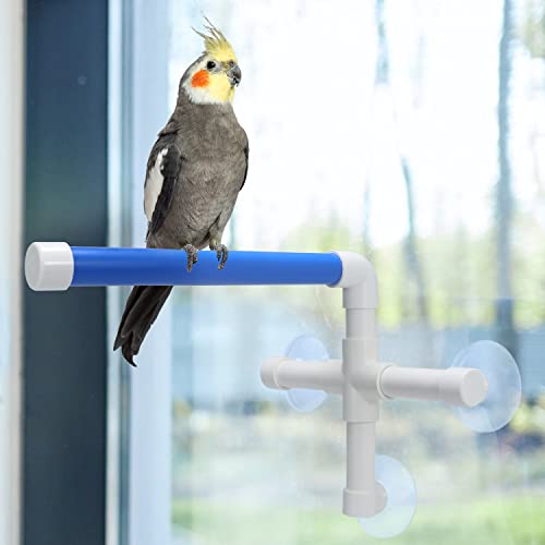 Litewoo Bird Shower Perch with Suction Cup Parrot Window Wall Stand Bath Toys (1 Sticks)