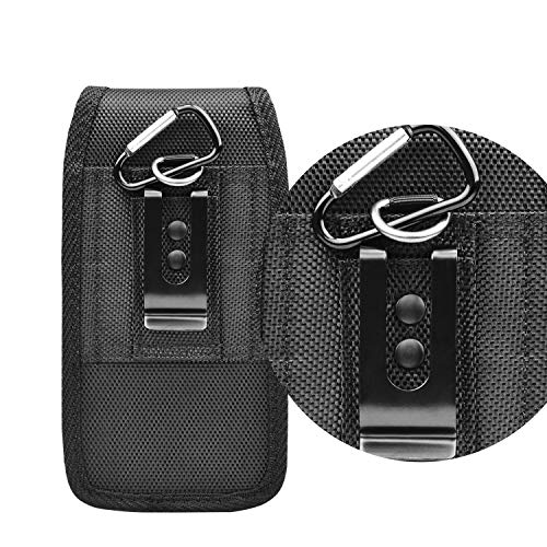 Takfox Phone Holster for Samsung Galaxy S22 Ultra S23 Plus S21 S20 S10 Note 20+,A03S A14 A53 A51 A71 A13 A02S A12 A32,G Power 2023 Nylon Cell Phone Belt Clip Holster Carrying Pouch w Card Holder,Black