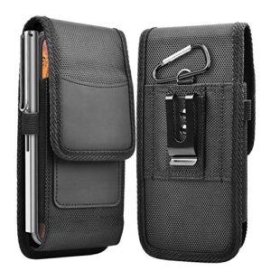 takfox phone holster for samsung galaxy s22 ultra s23 plus s21 s20 s10 note 20+,a03s a14 a53 a51 a71 a13 a02s a12 a32,g power 2023 nylon cell phone belt clip holster carrying pouch w card holder,black