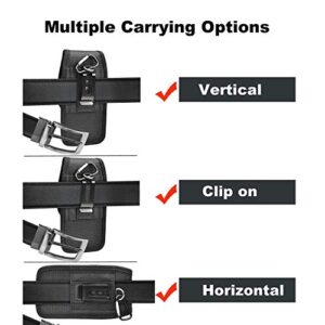 Takfox Phone Holster for Samsung Galaxy S22 Ultra S23 Plus S21 S20 S10 Note 20+,A03S A14 A53 A51 A71 A13 A02S A12 A32,G Power 2023 Nylon Cell Phone Belt Clip Holster Carrying Pouch w Card Holder,Black