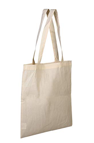 WHITEWRAP Canvas Grocery Bag, Canvas Shopping Bag with Handle Reusable Tote bags(15"x16", 3- Pack)