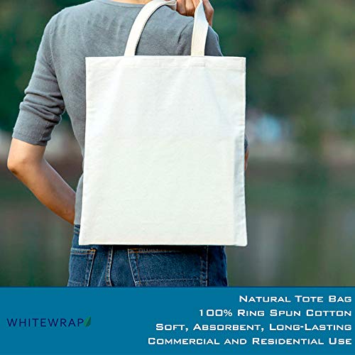 WHITEWRAP Canvas Grocery Bag, Canvas Shopping Bag with Handle Reusable Tote bags(15"x16", 3- Pack)