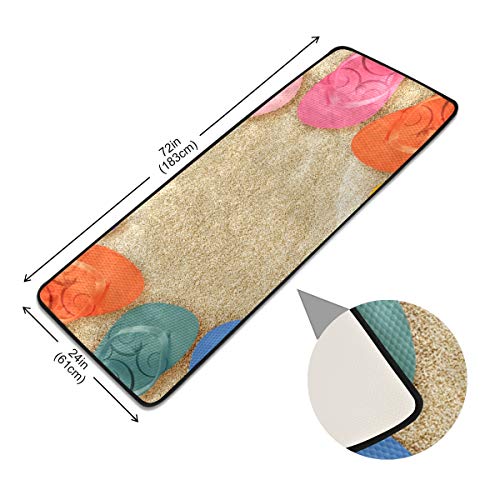 Kitchen Runner Rugs Non-Slip Doormats A Pair Of Flip Flops On The Beach Large Bath Mat Carpet Area Rugs for Living Room Bedroom Rug 72" X 24"