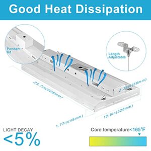 Lightdot LED High Bay Shop Light, 2FT (Large Area Illumination) 150W 21500LM [Eqv.600W MH/HPS] 5000K Linear Hanging Light for Warehouse, Energy Saving Upto 5600KW/5Yrs(5Hrs/Day)-ETL Listed