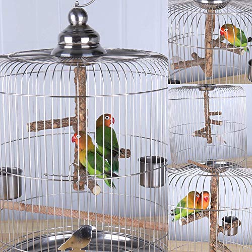 ChummyPet Bird Perch Parrot Nature Wood Stand Activity Branch Stand Bite Toy Natural Birdcage Platform pet Toys Playground for Cockatiel Parakeet, H 25CM