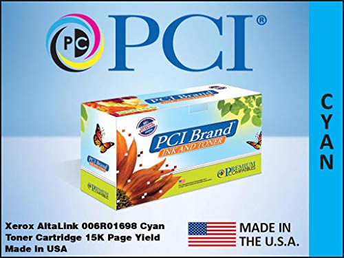 PCI Brand Compatible Toner Cartridge Replacement for Xerox 006R01698 Cyan Toner Cartridge 15K Yield