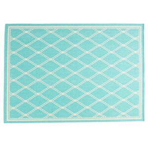 christopher knight home johnston outdoor area rug, teal, ivory