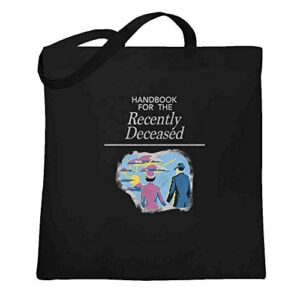 pop threads handbook for the recently deceased goth funny black 15x15 inches large canvas tote bag