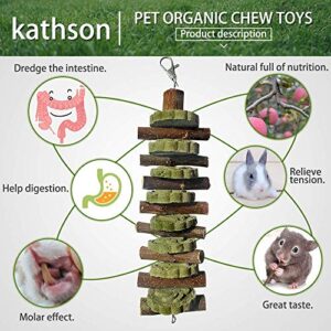 kathson Bunny Chew Toys for Teeth, Guinea Pig Wood Chews Chinchilla Apple Wood Bamboo Sticks Rabbit Organic Treats for Rodent Small Animals