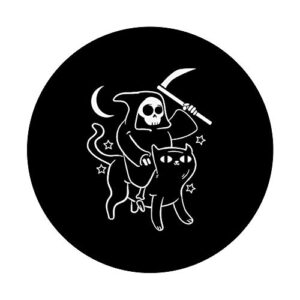 Grim Reaper Ride Satan Cat Demonic Evil Devil Occult Satanic PopSockets PopGrip: Swappable Grip for Phones & Tablets