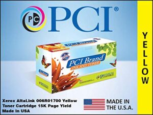 pci brand compatible toner cartridge replacement for xerox 006r01700 yellow toner cartridge 15k yield