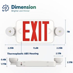 FREELICHT 4 Pack Exit Sign with Emergency Lights, Two LED Adjustable Head Emergency Exit Light with Battery, Exit Sign for Business