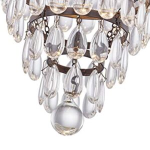 WISBEAM Semi Flush Mount Ceiling Light, K9 Crystal, E12 Base 2 Light, Bulb not Included