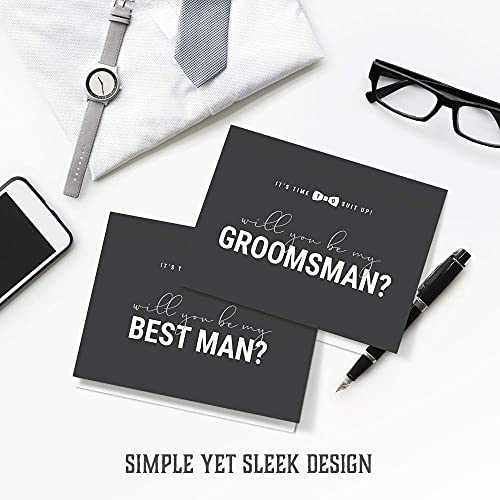 Hat Acrobat Groomsman Proposal Cards 8 Will You Be My Groomsman and 2 Best Man Cards with Envelopes | Set of 10 Groomsmen Cards