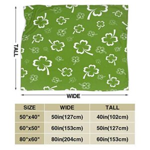 TinaCobur Four Leaf Clover Soft Throw Blanket 40"x50" Lightweight Flannel Fleece Blanket for Couch Bed Sofa Travelling Camping for Kids Adults