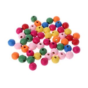 tegongse parrot toy, 50pcs/bag wooden bird parrot bite toy multipurpose colorful diy beads decoration accessories