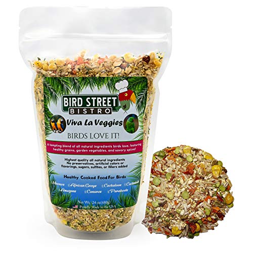 Bird Street Bistro Parrot Food - Parakeet Food - Cockatiel Food - Bird Food - Cooks in 3-15 min w/Natural & Organic Grains - Legumes - Non-GMO Fruits, Vegetables, & Healthy Spices