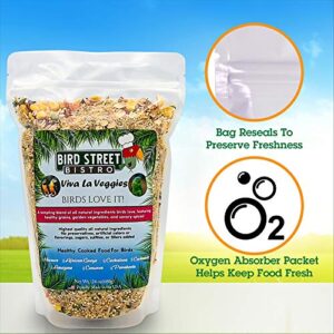 Bird Street Bistro Parrot Food - Parakeet Food - Cockatiel Food - Bird Food - Cooks in 3-15 min w/Natural & Organic Grains - Legumes - Non-GMO Fruits, Vegetables, & Healthy Spices