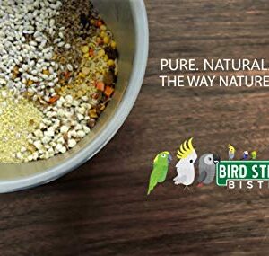 Bird Street Bistro Parrot Food - Parakeet Food - Cockatiel Food - Bird Food - Cooks in 3-15 min w/Natural & Organic Grains - Legumes - Non-GMO Fruits, Vegetables, & Healthy Spices