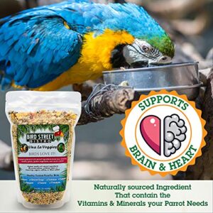 Bird Street Bistro Parrot Food - Parakeet Food - Cockatiel Food - Bird Food - Cooks in 3-15 min w/Natural & Organic Grains - Legumes - Non-GMO Fruits, Vegetables, & Healthy Spices