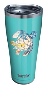 tervis turtle sunset triple walled insulated tumbler travel cup keeps drinks cold & hot, 30oz legacy, stainless steel