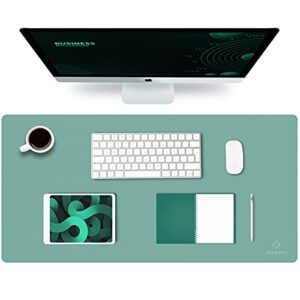 k knodel mouse pad, waterproof desk mat for desktop, leather desk pad for keyboard and mouse, desk pad protector for office and home (green, 31.5" x 15.7")