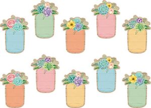 teacher created resources rustic bloom mason jars accents (tcr8551)