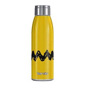 tervis peanuts-charlie stripe triple walled insulated tumbler, 17 oz water bottle, stainless steel