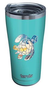 tervis turtle sunset triple walled insulated tumbler travel cup keeps drinks cold & hot, 20oz legacy, stainless steel