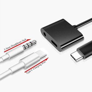 Earphone USB-C Headphone Adapter 3.5mm Jack Charger Port Splitter Mic Support Hands-Free Type-C Headset Adaptor X1G Compatible with Samsung Galaxy S20 S21 S22 Ultra Plus Z Flip Note 10 20 Plus Fold