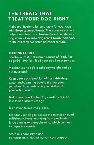 Amazon Brand - Wag Dog Dental Chews - Green Brush - Large Dogs (50 - 100 lb), 36Oz, 24 Count