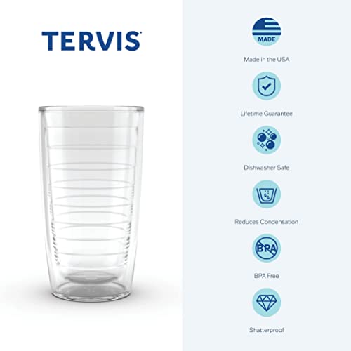 Tervis 1351386 Jeep Brand - Wild and Free Insulated Tumbler with Wrap and Navy Blue Lid, 16oz, Clear