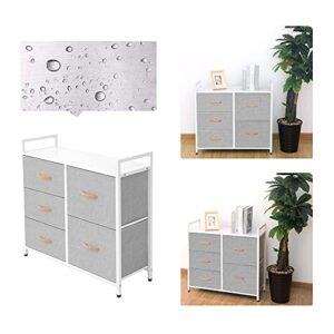 AZL1 Life Concept Storage Dresser Furniture Unit - Large Standing Organizer Chest for Bedroom, Office, Living Room, and Closet - 5 Drawer Removable Fabric Bins - Light Grey/White