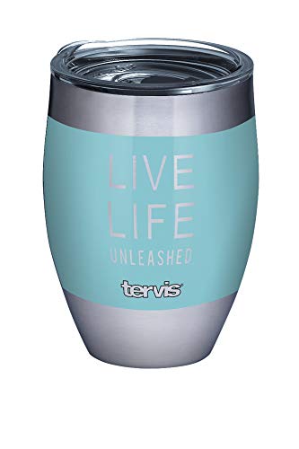 Tervis Live Life Unleashed Triple Walled Insulated Tumbler, 12oz, Clear and Black Slider Lid