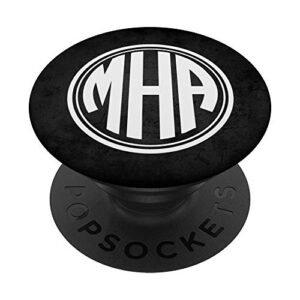mha monogram gift initials mha or mah on black popsockets popgrip: swappable grip for phones & tablets