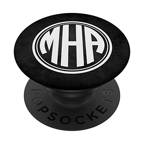 MHA Monogram Gift Initials MHA or MAH on Black PopSockets PopGrip: Swappable Grip for Phones & Tablets