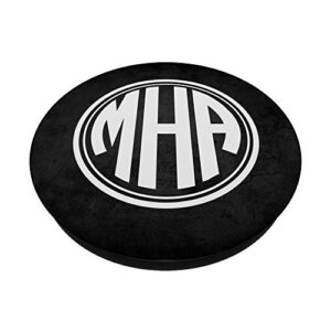 MHA Monogram Gift Initials MHA or MAH on Black PopSockets PopGrip: Swappable Grip for Phones & Tablets