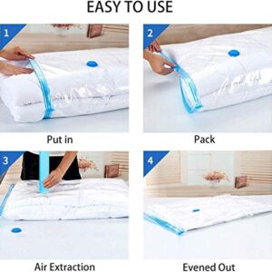 BZ Clothes Storage Bags. More Storage! Hand-Pump for Travel! Double-Zip Seal and Triple Seal Turbo-Valve for Max Space Saving (Variety 8 Pack)