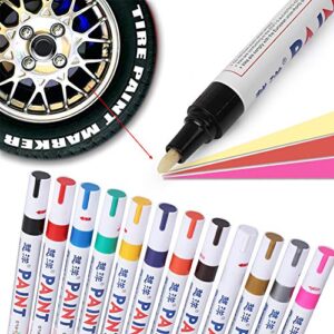 Newsmarts Tire Marker Paint Pen White for Car Tires Lettering Permanent Waterproof Ink Carwash Safe DIY Motorcycles Permanent Automotive Tyre Tire Care