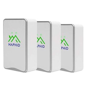 haphid ionizer air purifier/plug in air purifier ion generator with highest output - up to 32 million anions/sec,portable filterless&ion air purifier for purify: odors,pets smell etc (3-pack,silver)