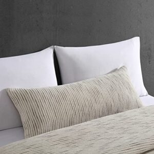 Kenneth Cole New York - Pillow Cover, Cotton Bedding with Hidden Zipper, Modern Home Decor for Bed or Couch (Chenille Beige, 14" x 36")