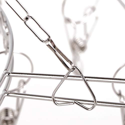 Yaoyodd19 Round Stainless Steel Socks Rack Underwear Drying Hanger Peg with 20Pcs Clips