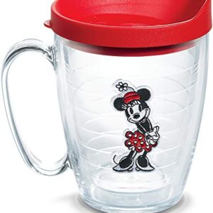 Tervis Disney - Original Minnie Insulated Tumbler with Emblem and Red Lid, 16oz Mug, Clear