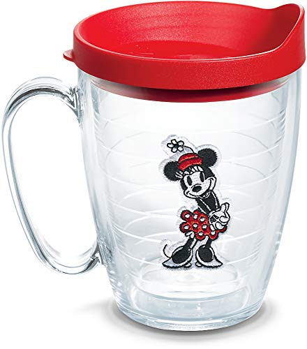 Tervis Disney - Original Minnie Insulated Tumbler with Emblem and Red Lid, 16oz Mug, Clear