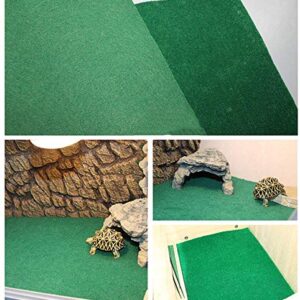 Reptile Carpet 39.4" x 19.7-2pcs Terrarium Substrate Liner Pet Habitat Bedding Soft Green Mat for Bearded Dragon Lizards Gecko Chamelon Iguana Turtles Snakes