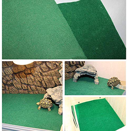 Reptile Carpet 39.4" x 19.7-2pcs Terrarium Substrate Liner Pet Habitat Bedding Soft Green Mat for Bearded Dragon Lizards Gecko Chamelon Iguana Turtles Snakes