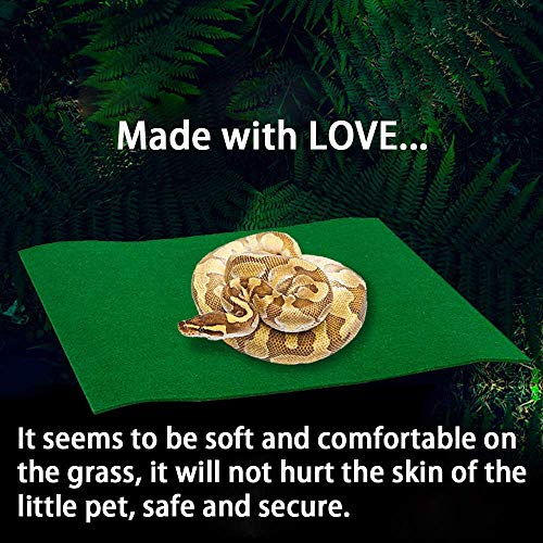 Reptile Carpet 39.4" x 19.7-2pcs Terrarium Substrate Liner Pet Habitat Bedding Soft Green Mat for Bearded Dragon Lizards Gecko Chamelon Iguana Turtles Snakes