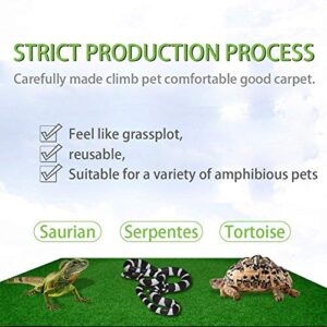 Reptile Carpet 39.4" x 19.7-2pcs Terrarium Substrate Liner Pet Habitat Bedding Soft Green Mat for Bearded Dragon Lizards Gecko Chamelon Iguana Turtles Snakes