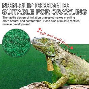 Reptile Carpet 39.4" x 19.7-2pcs Terrarium Substrate Liner Pet Habitat Bedding Soft Green Mat for Bearded Dragon Lizards Gecko Chamelon Iguana Turtles Snakes