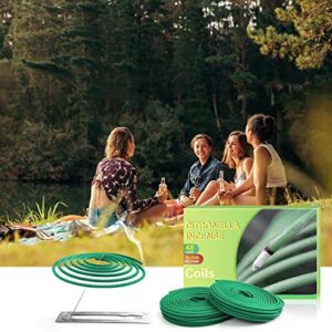 Citronella Coils, 48 PCS Citronella Incense with Coil Holder, Suitable for Outdoor Use, Pool Side, Patio, Porches